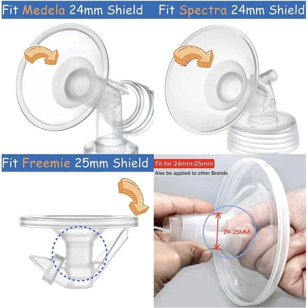 Flange Inserts 19mm : Medela and Spectra 24mm Breast Shields 22 Total (11 Packs)